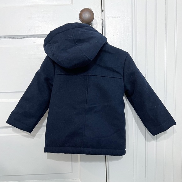 Fleece-lined navy wool peacoat - Picture 2 of 9